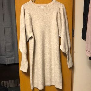 Cream sweater dress